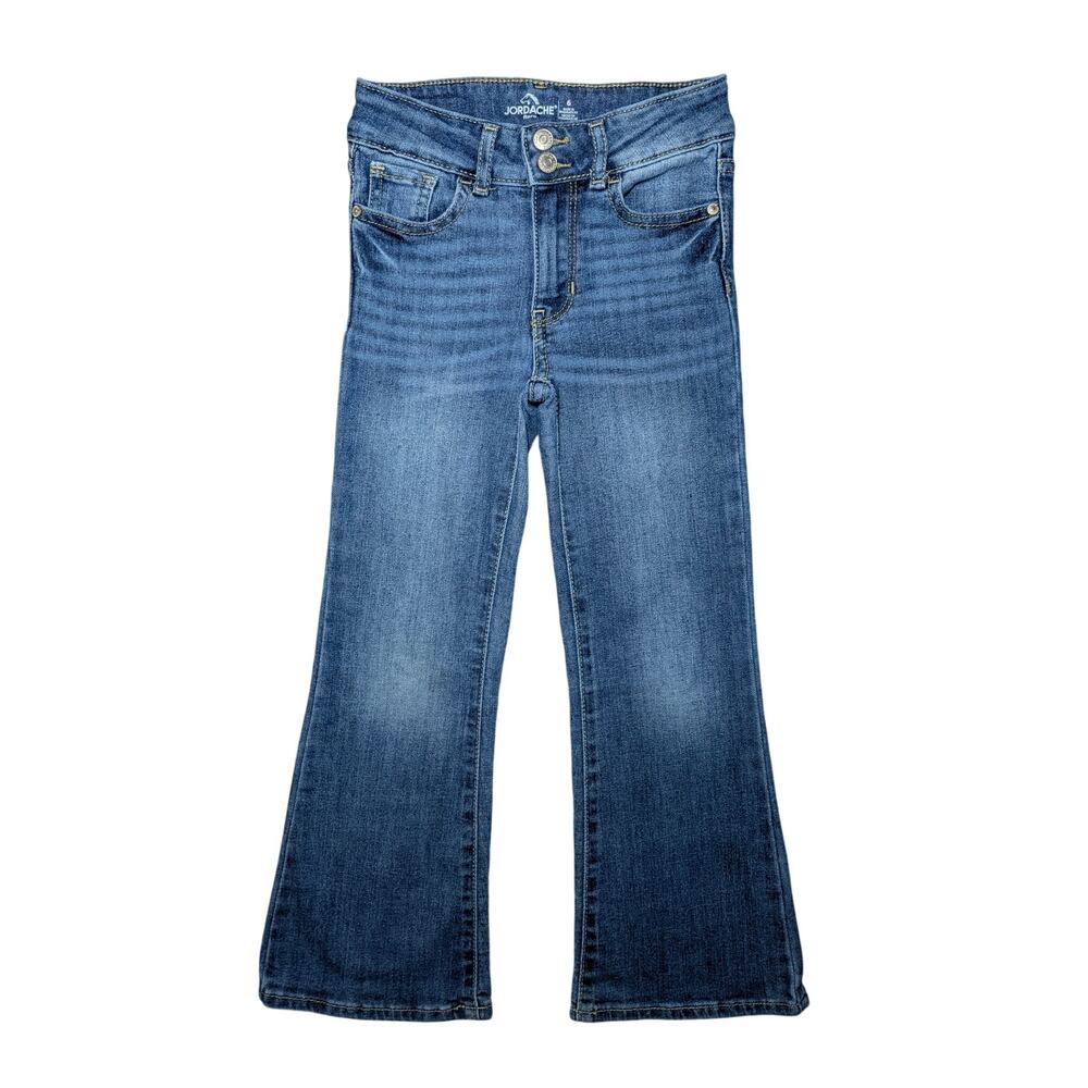 Jordache Girls Size 6 Flare Jeans Blue Stretch Denim